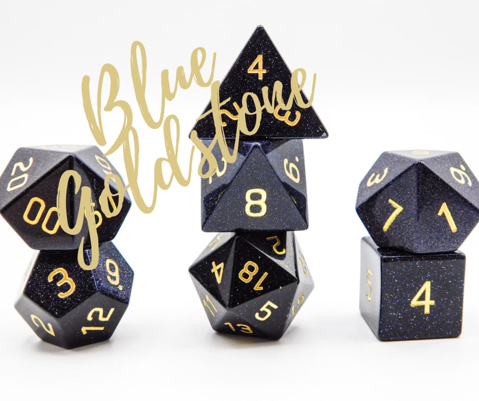 BLUE GOLDSTONE 7PC DICE SET