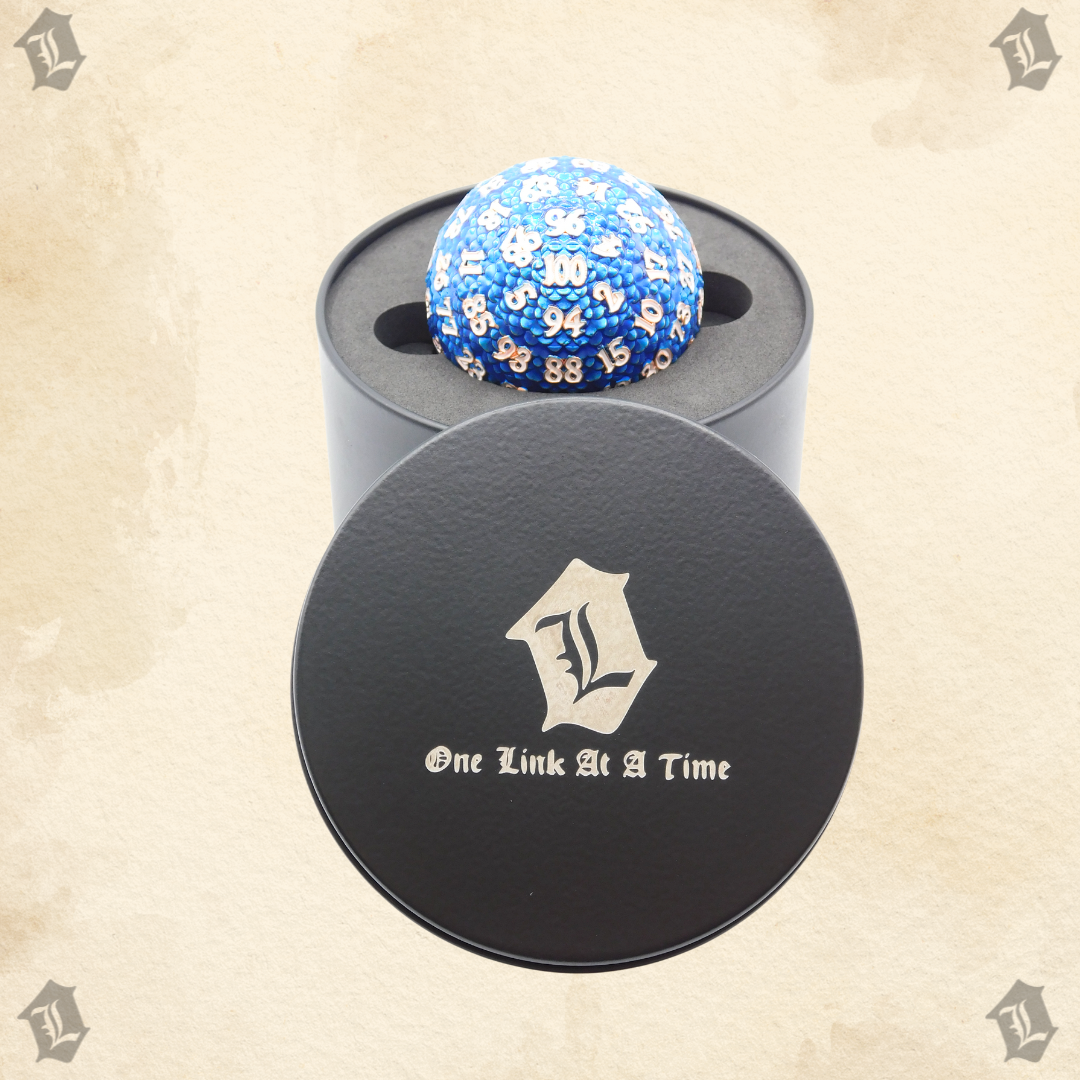 BLUE DRAGON SCALE SOLID METAL D100
