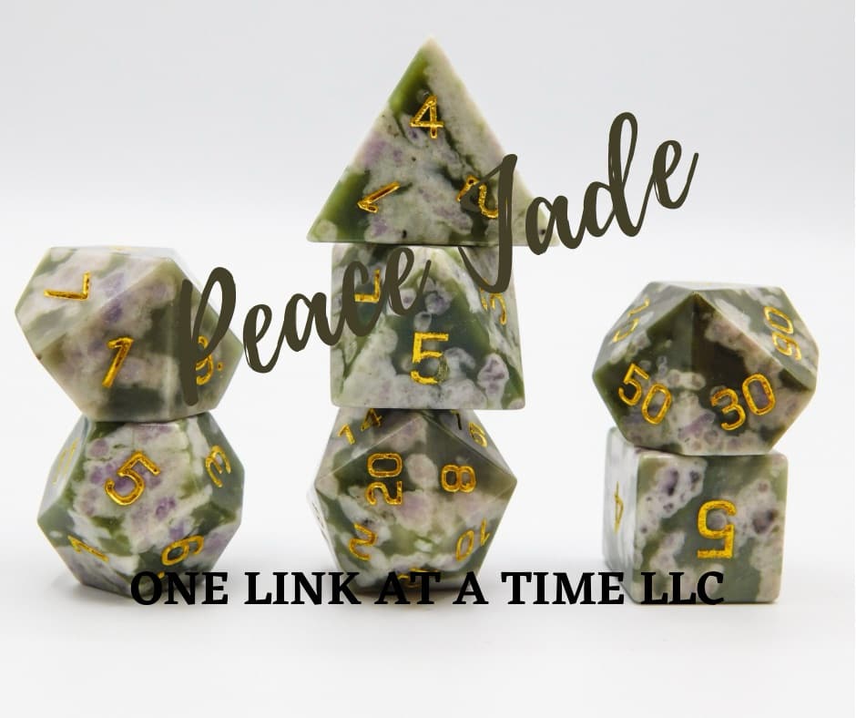 PEACE JADE 7PC DICE SET