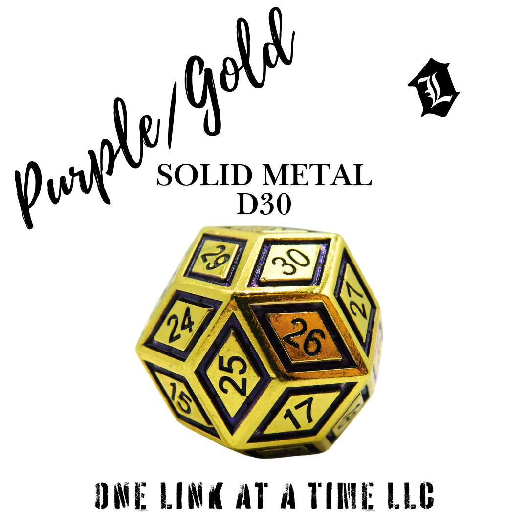 PURPLE & GOLD SOLID METAL D30