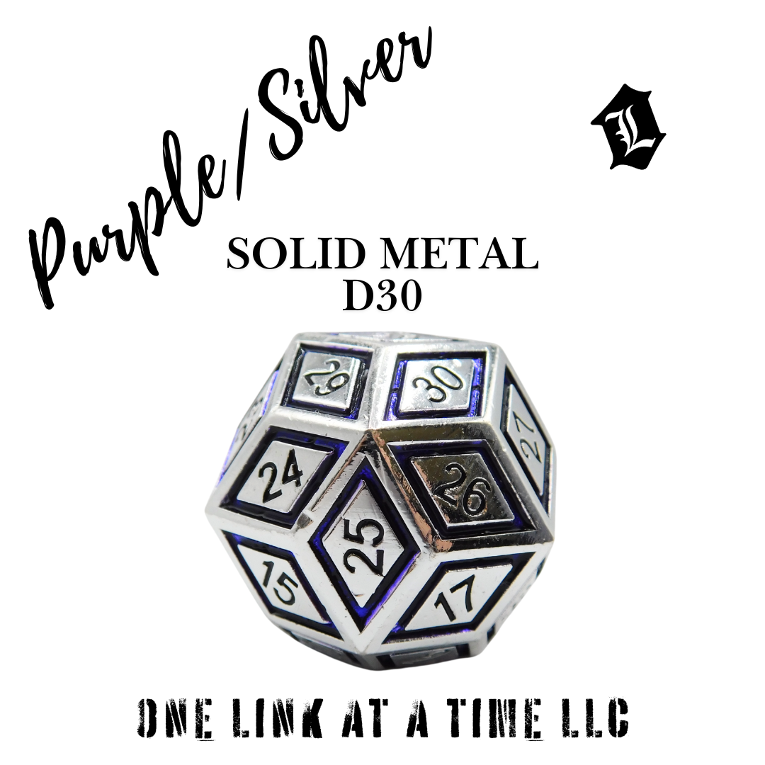 PURPLE & SILVER SOLID METAL D30