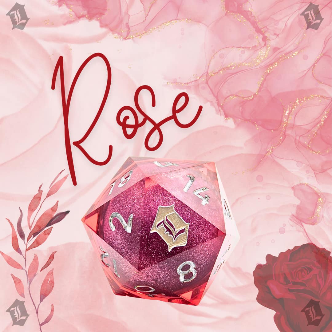 BRANDED LARGE 55MM LIQUID CORE D20 - ROSE
