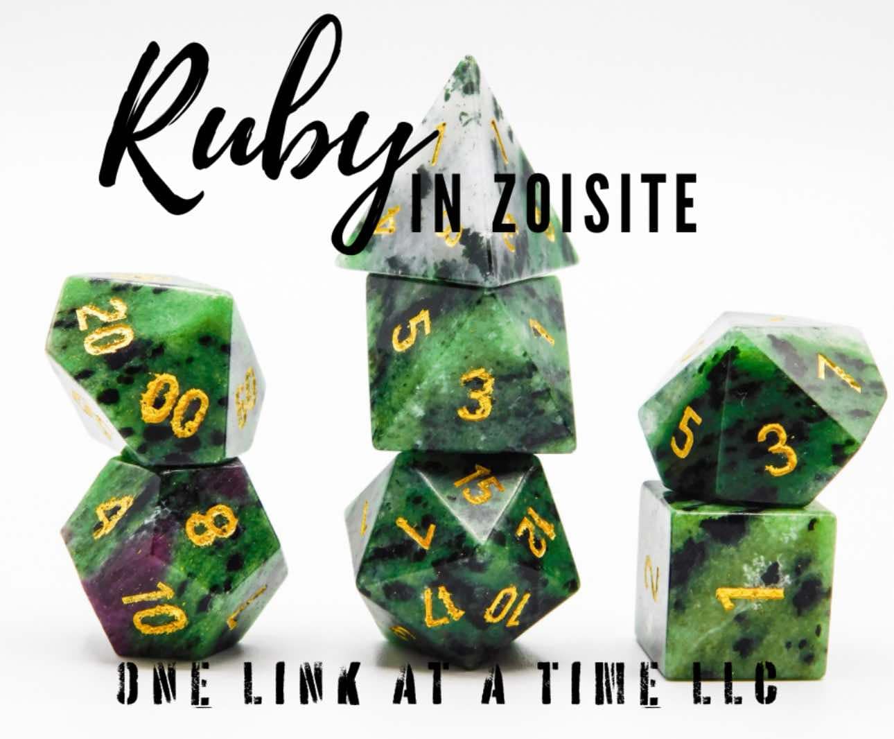 RUBY IN ZOISITE 7PC DICE SET
