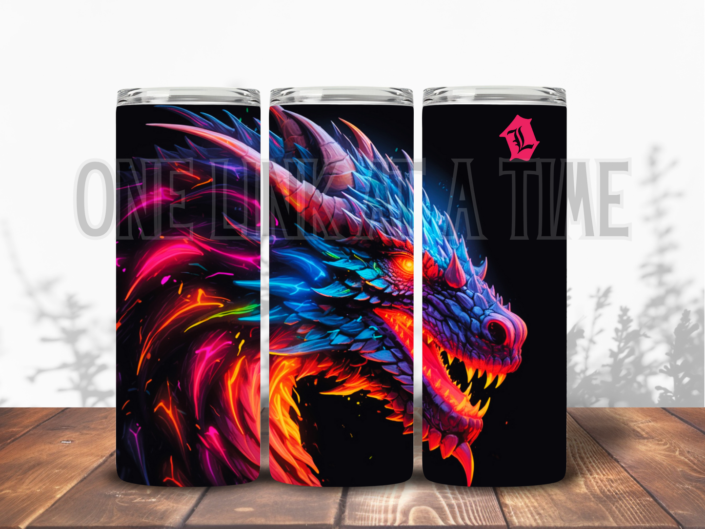 NEON PAINTED DRAGON BRANDED 20oz TUMBLER