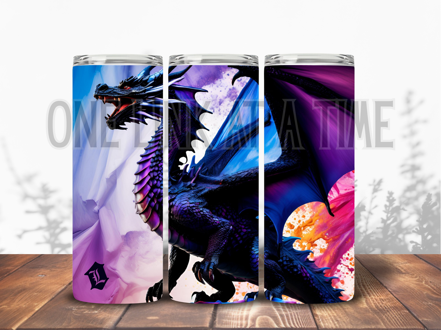 WATERCOLOR DRAGON BRANDED 20oz TUMBLER