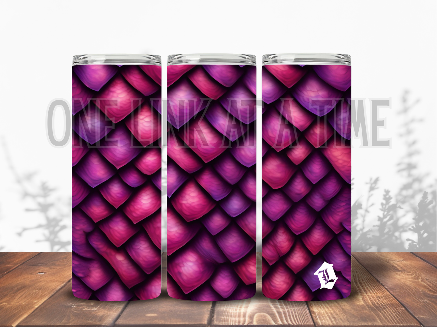 PINK & PURPLE DRAGON SCALE BRANDED 20oz TUMBLER
