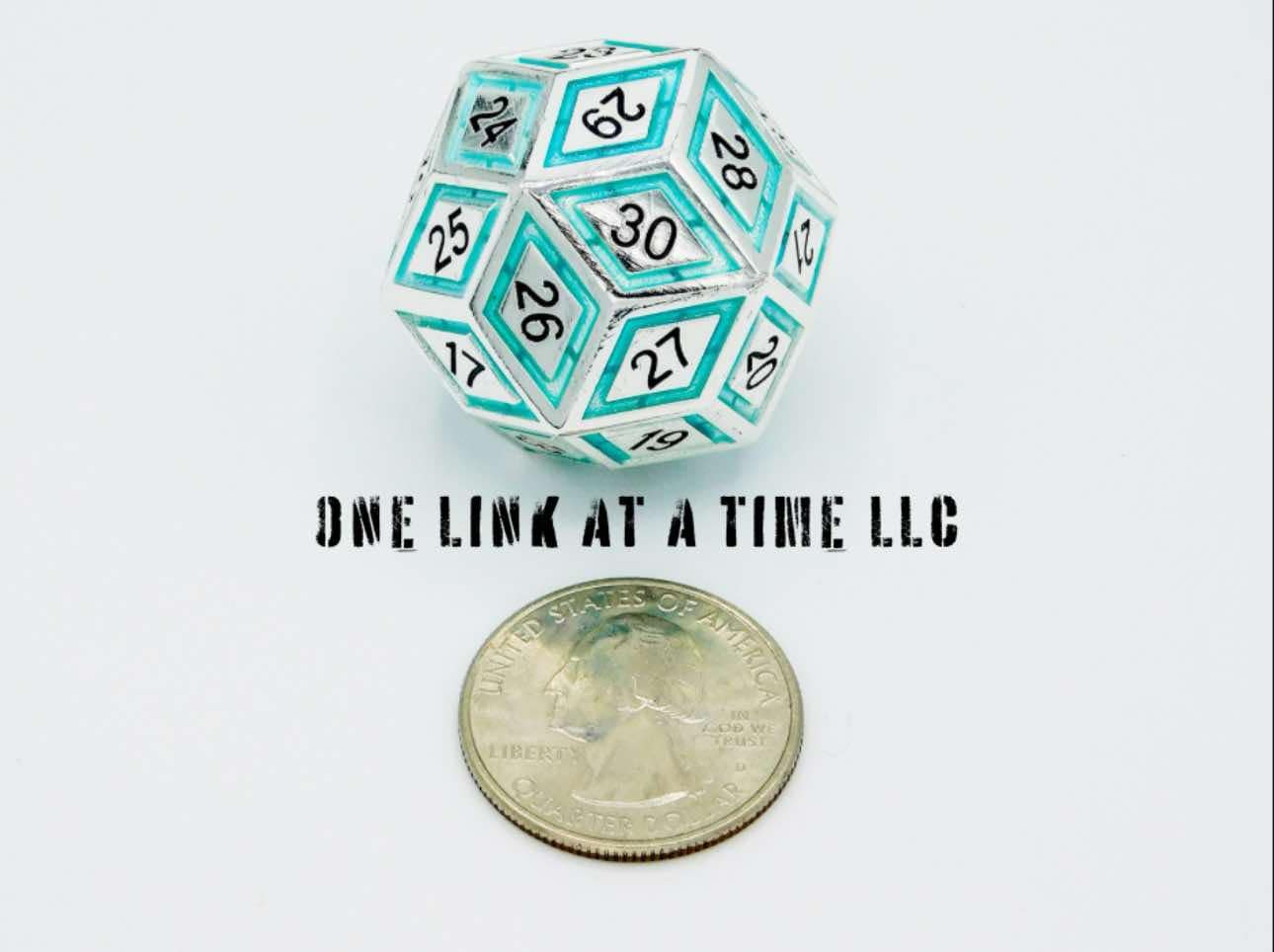 AQUA & SILVER SOLID METAL D30