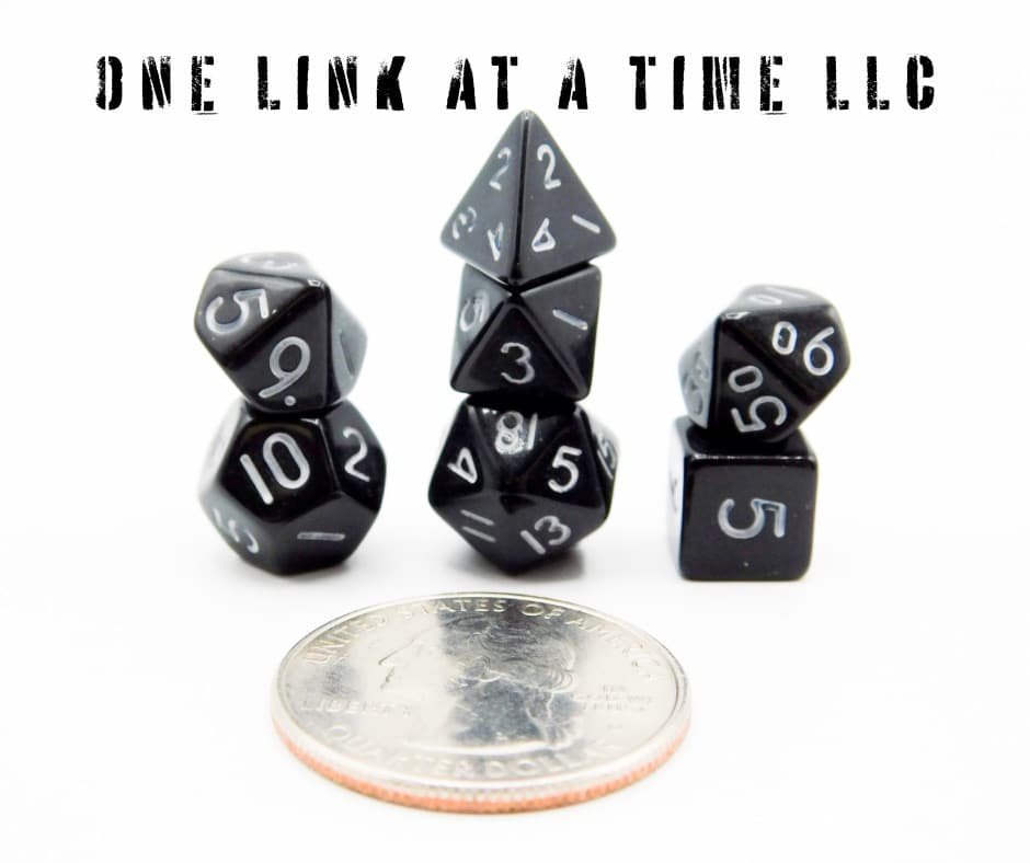 BLACK 7PC ACRYLIC MINI DICE SET