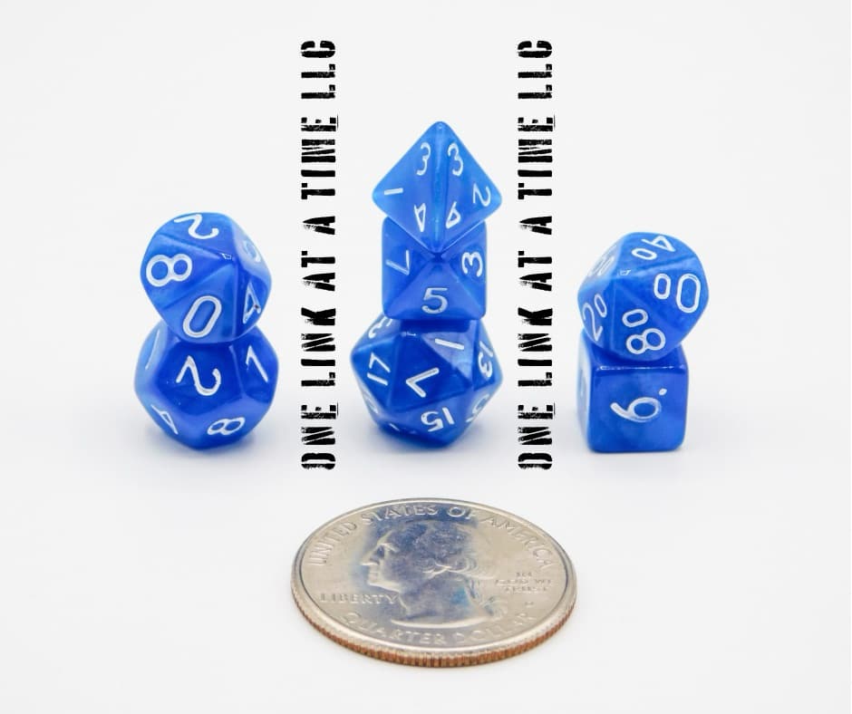 BLUE 7PC ACRYLIC MINI DICE SET