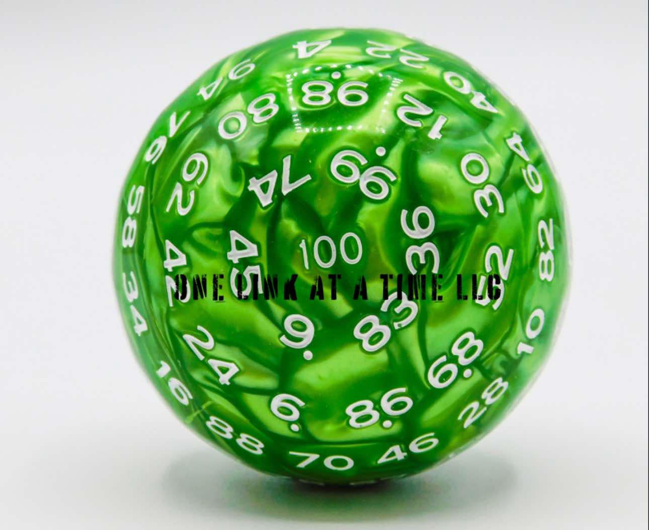 GREEN SWIRL WITH WHITE INLAY ACRYLIC D100