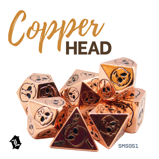 [COPPER HEAD] 7PC SOLID METAL DICE SET
