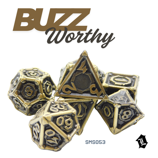 [BUZZ WORTHY] 7PC SOLID METAL DICE SET