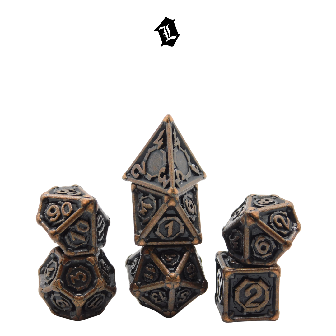 [CURIOUS CATACOMBS] 7PC SOLID METAL DICE SET