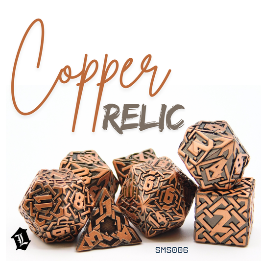 [COPPER RELIC] 7PC SOLID METAL DICE SET