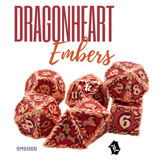 [DRAGONHEART EMBERS] 7PC SOLID METAL DICE SET