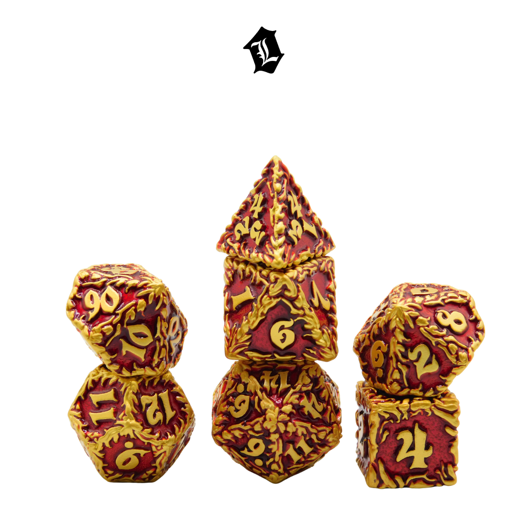[HELLFIRE CLUB] 7PC SOLID METAL DICE SET