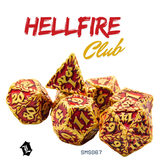 [HELLFIRE CLUB] 7PC SOLID METAL DICE SET