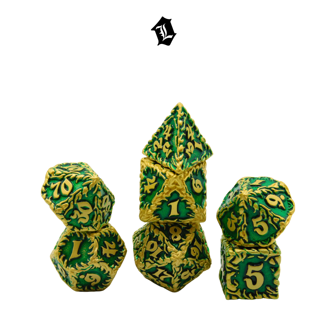 [GOLDEN GROVE] 7PC SOLID METAL DICE SET