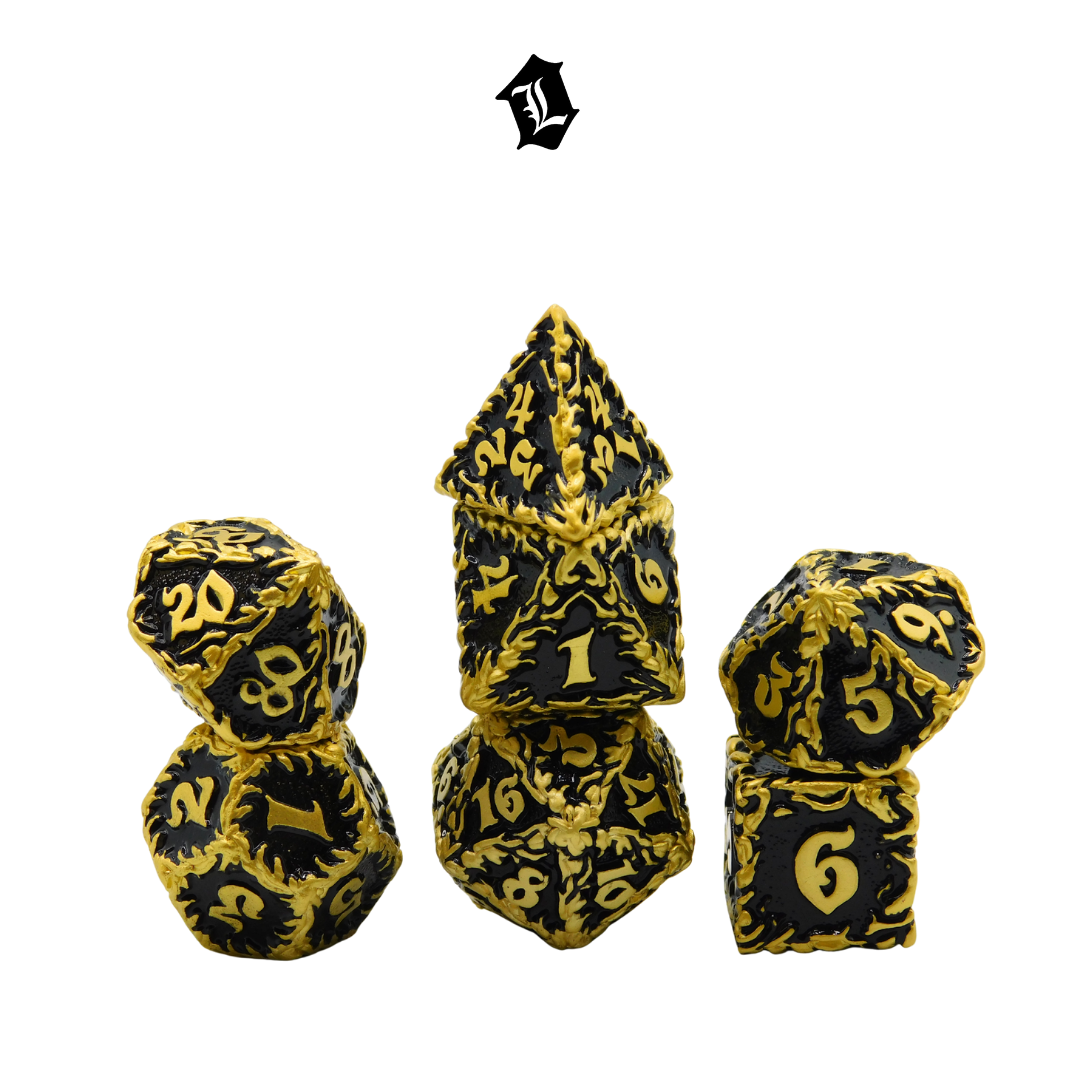 [NIGHTFIRE ECLIPSE] 7PC SOLID METAL DICE SET
