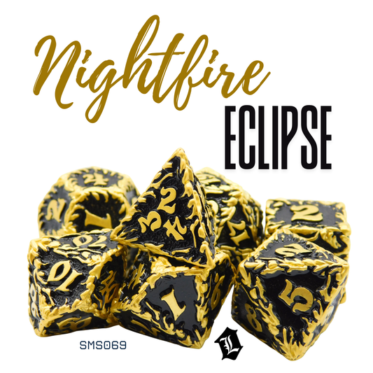 [NIGHTFIRE ECLIPSE] 7PC SOLID METAL DICE SET