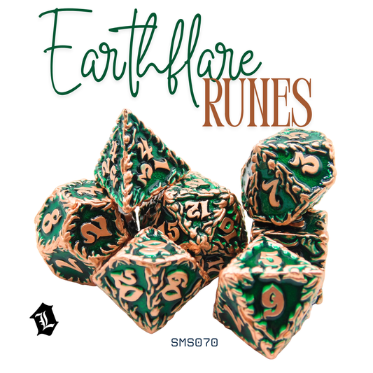 [EARTHFLARE RUNES] 7PC SOLID METAL DICE SET