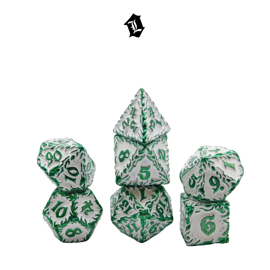 [EMERALD SANCTUARY] 7PC SOLID METAL DICE SET