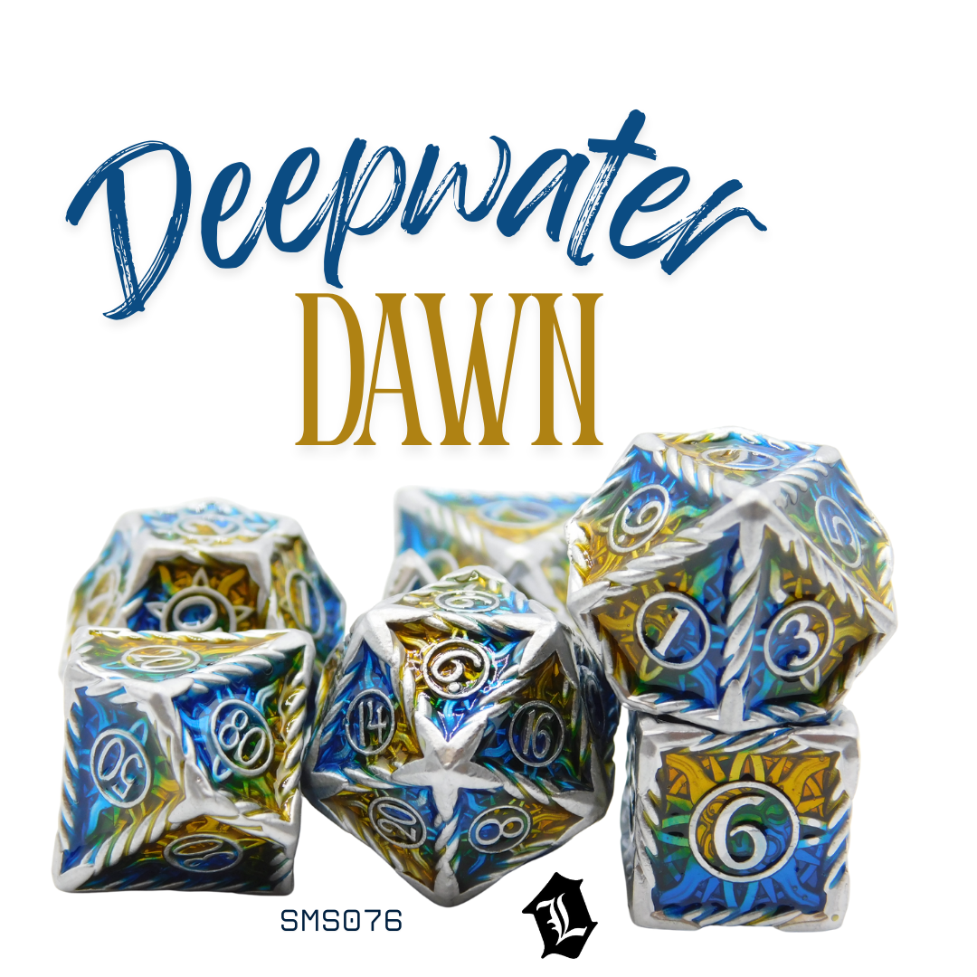 [DEEPWATER DAWN] 7PC SOLID METAL DICE SET