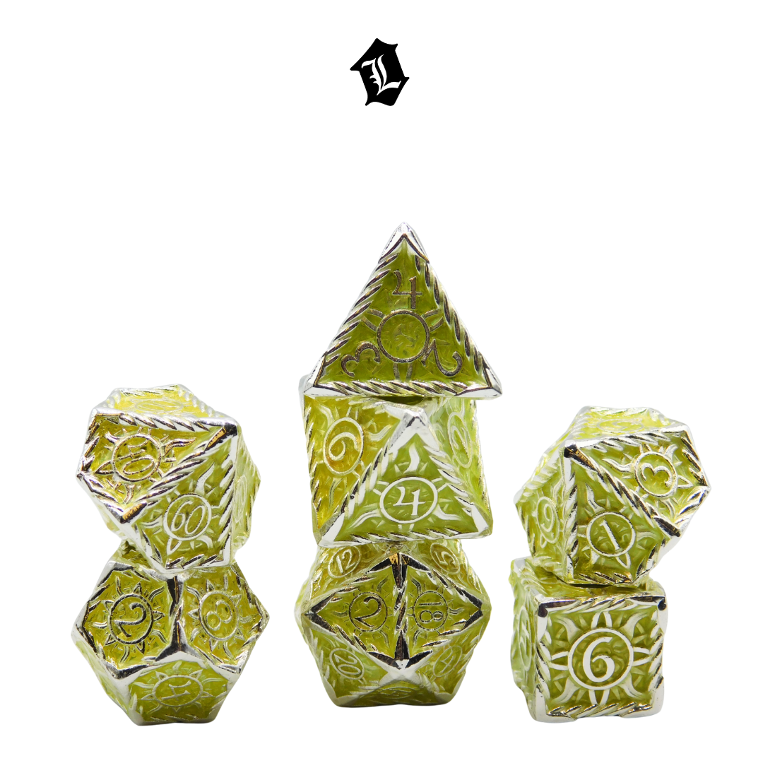 [TOXIC BLOOM] 7PC SOLID METAL DICE SET