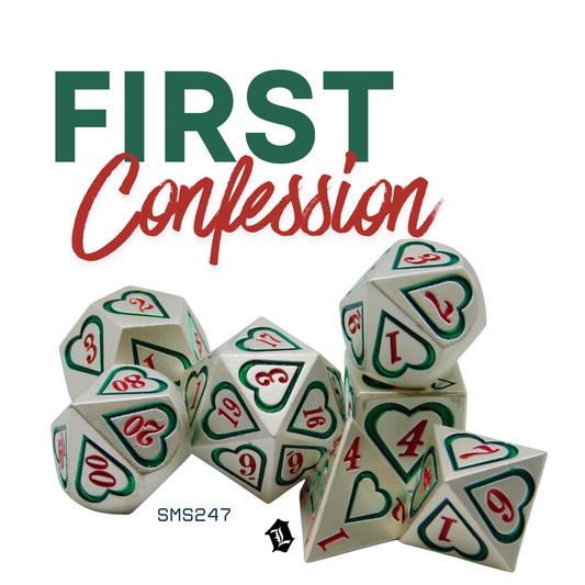 [FIRST CONFESSION] 7PC SOLID METAL DICE SET