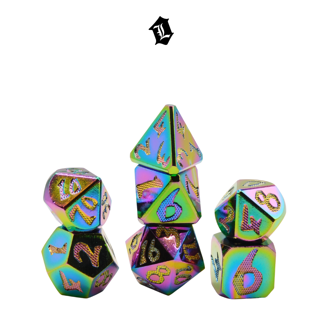 [GALACTIC GLEAM] 7PC SOLID METAL DICE SET