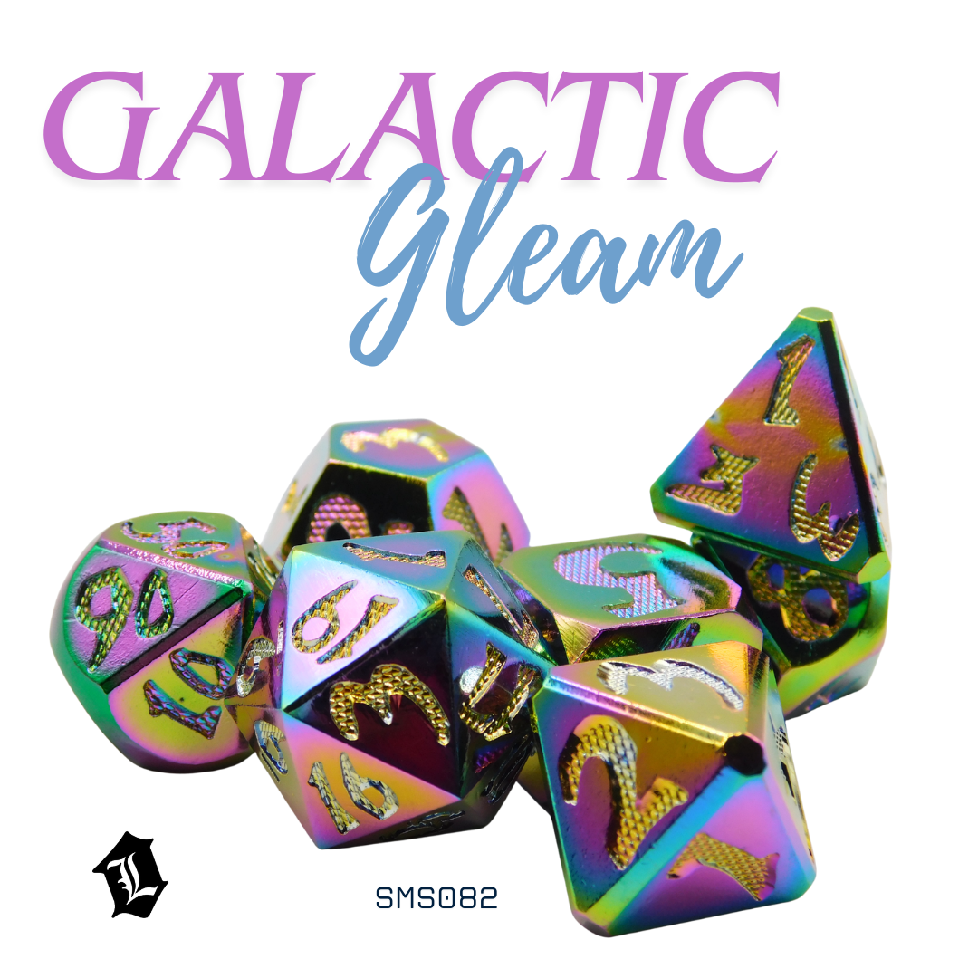[GALACTIC GLEAM] 7PC SOLID METAL DICE SET
