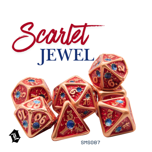 [SCARLET JEWEL] 7PC SOLID METAL DICE SET