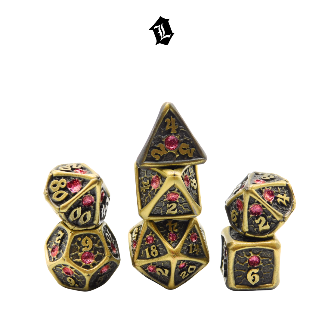 [PIRATE'S BOOTY] 7PC SOLID METAL DICE SET