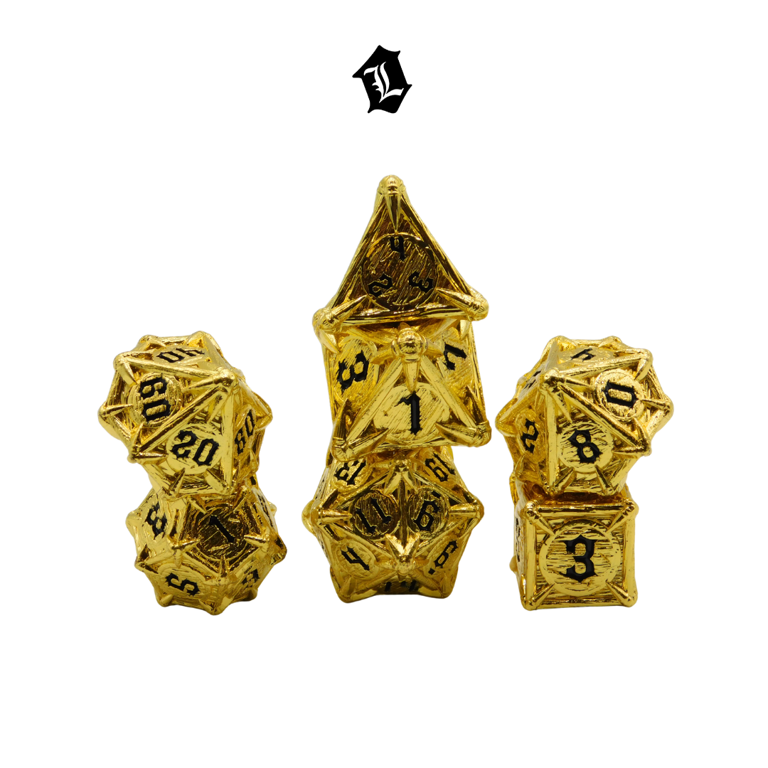 [GONNA BE GOLDEN] 7PC SOLID METAL DICE SET