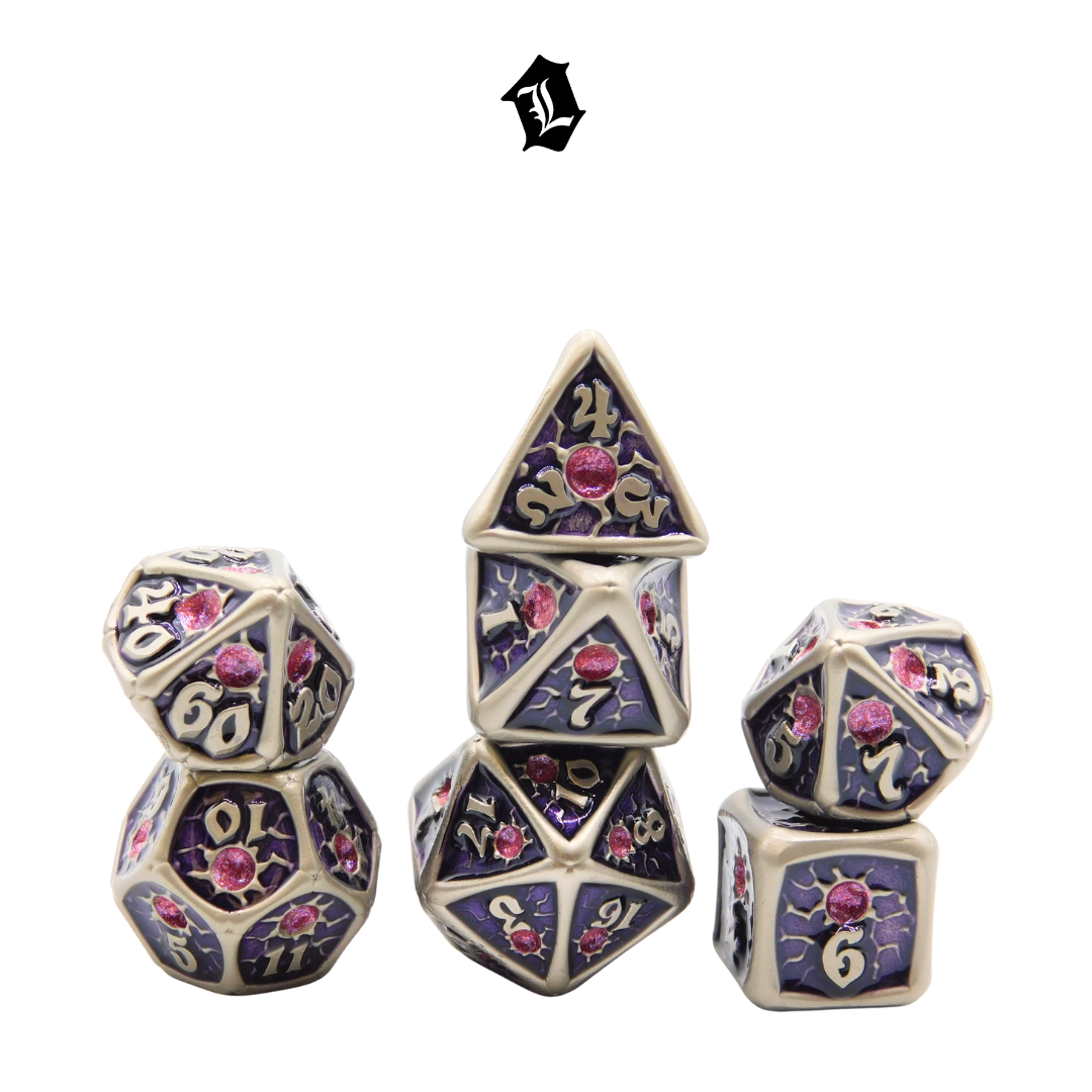 [ENCHANTED ROSE] 7PC SOLID METAL DICE SET