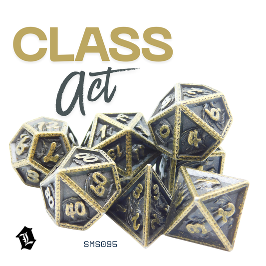 [CLASS ACT] 7PC SOLID METAL DICE SET