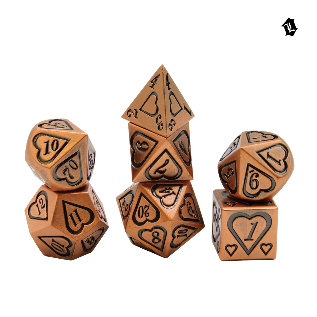 [REMEMBERED WARMTH] 7PC SOLID METAL DICE SET