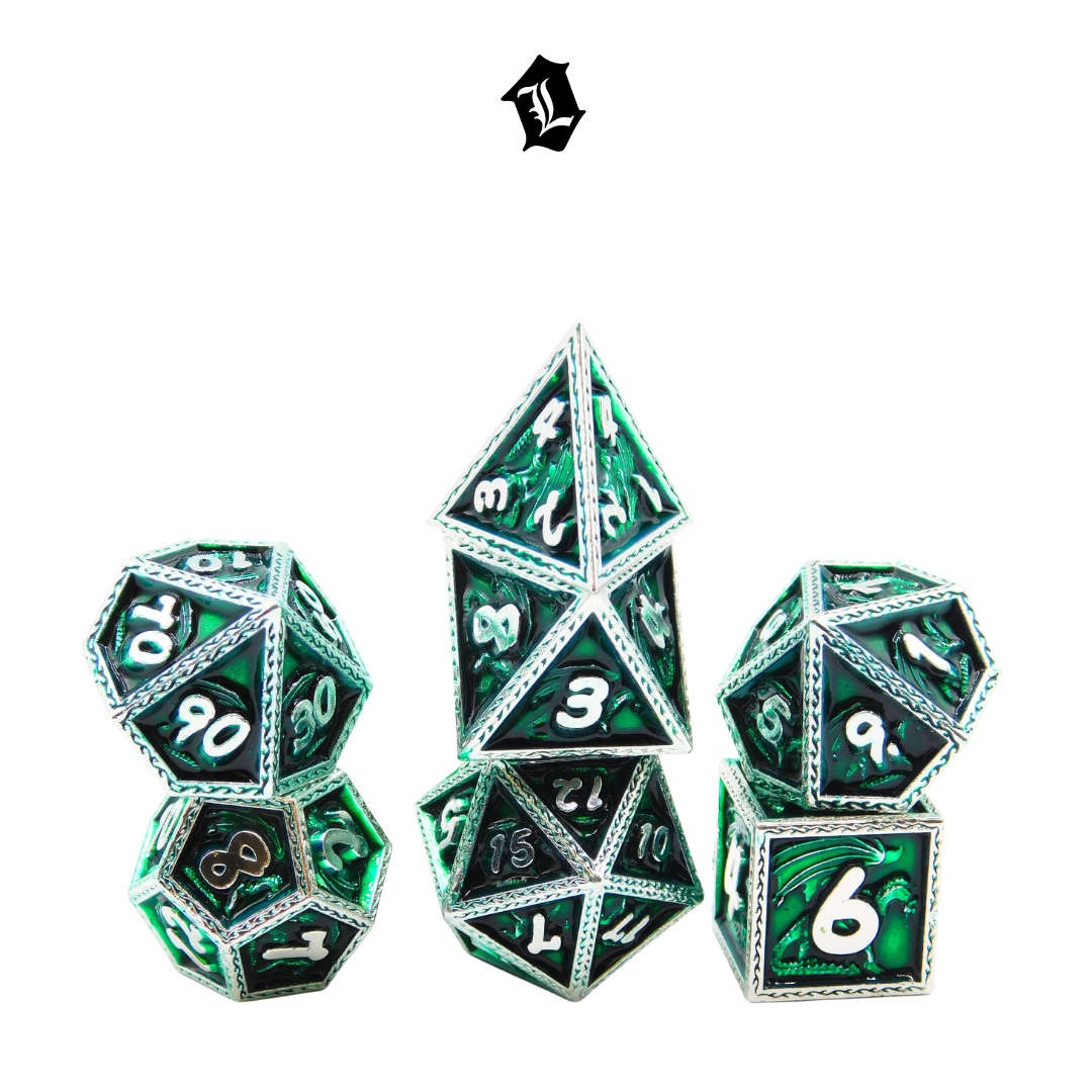 [DRAGON MEADOWS] 7PC SOLID METAL DICE SET