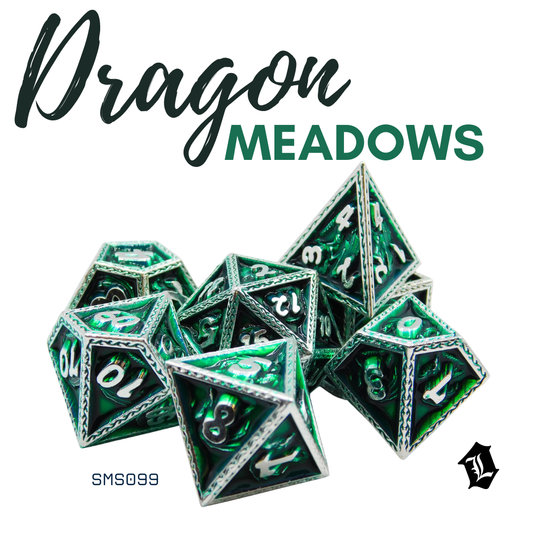 [DRAGON MEADOWS] 7PC SOLID METAL DICE SET