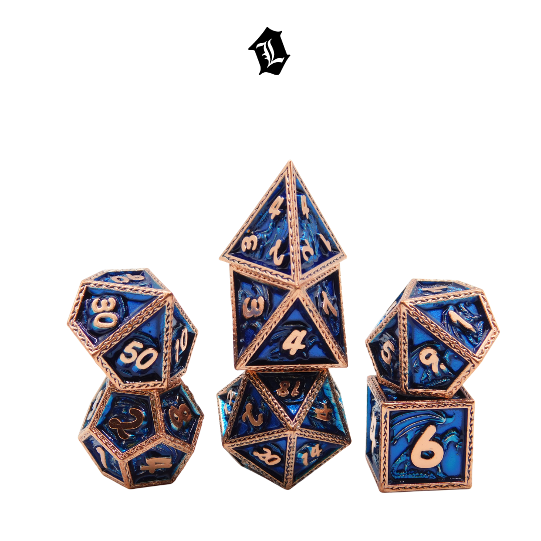 [DRAGON DIVER] 7PC SOLID METAL DICE SET
