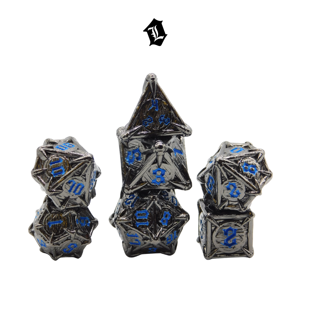[MIDNIGHT COMPASS] 7PC SOLID METAL DICE SET