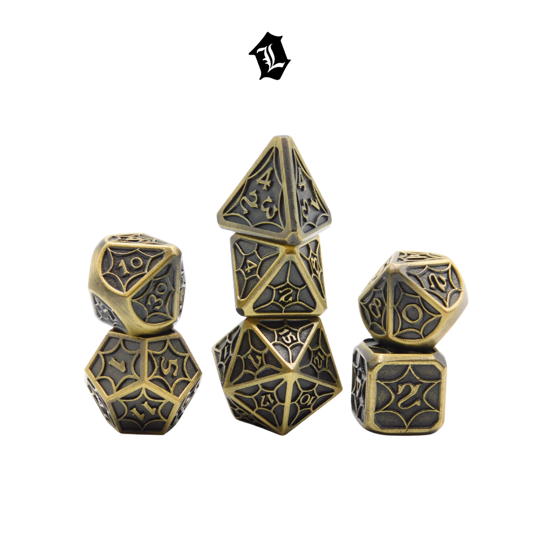 [BRASS TAXES] 7PC SOLID METAL DICE SET