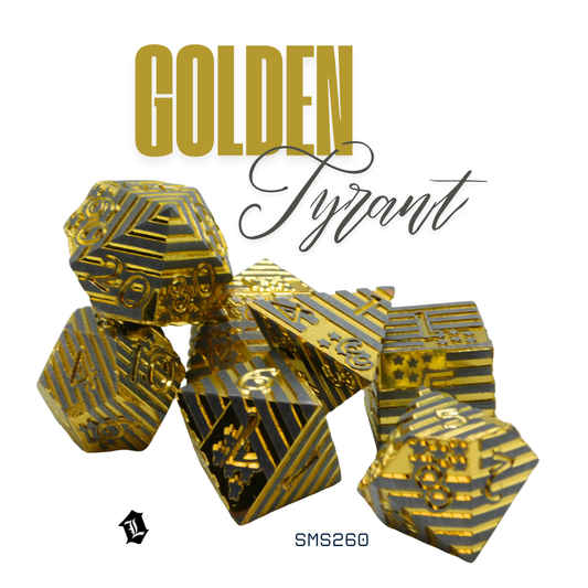 [GOLDEN TYRANT] 7PC SOLID METAL DICE SET