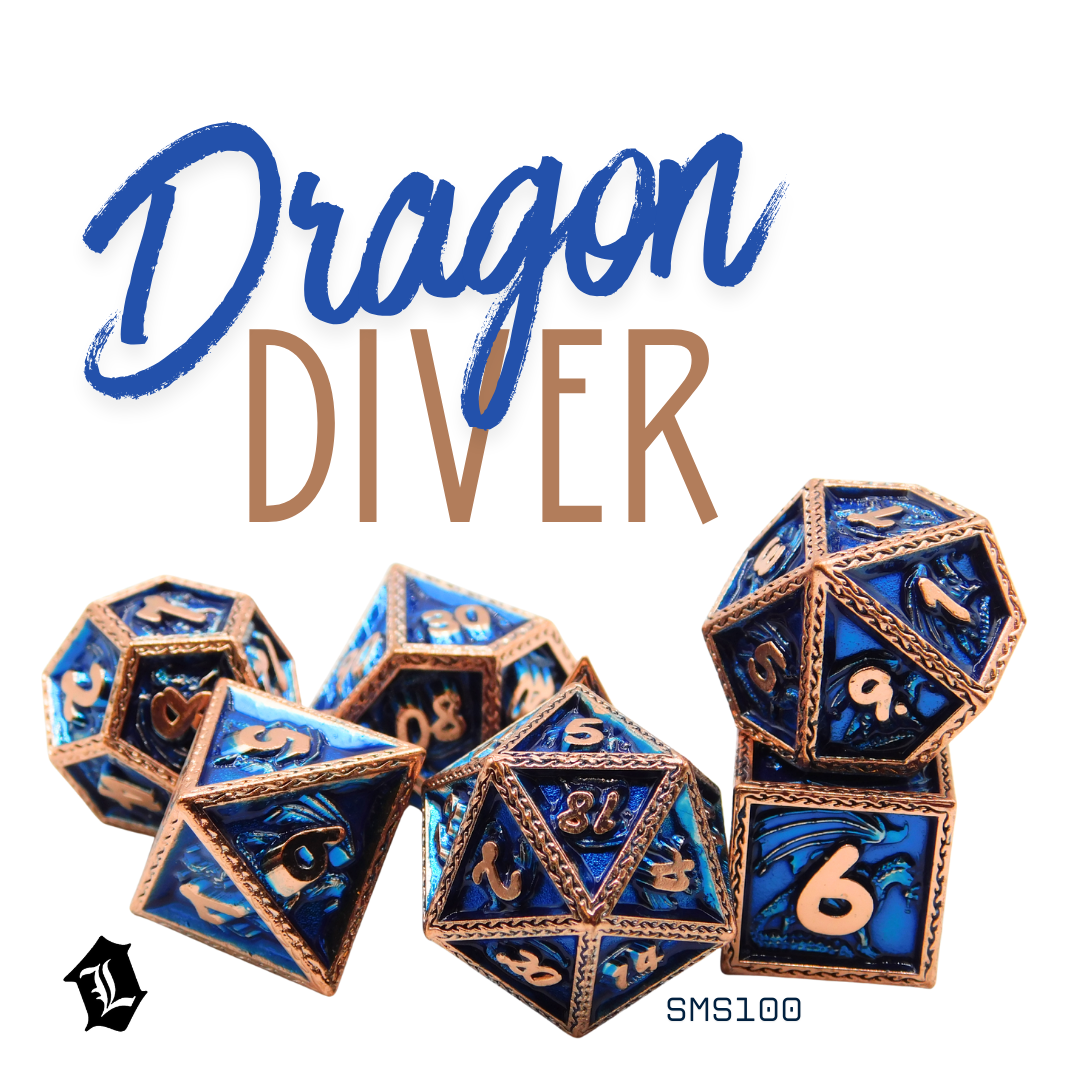 [DRAGON DIVER] 7PC SOLID METAL DICE SET