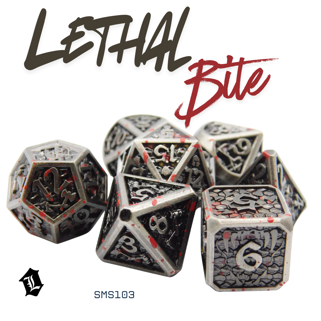 [LETHAL BITE] 7PC SOLID METAL DICE SET