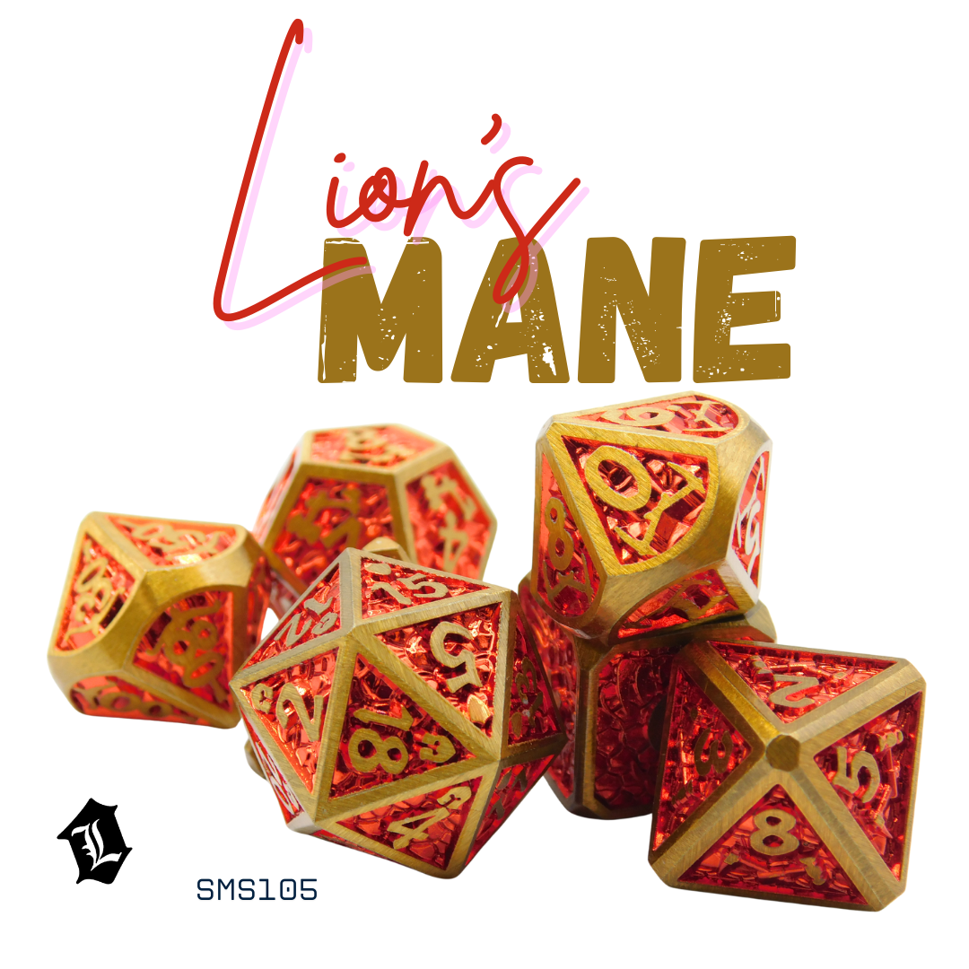[LION'S MANE] 7PC SOLID METAL DICE SET