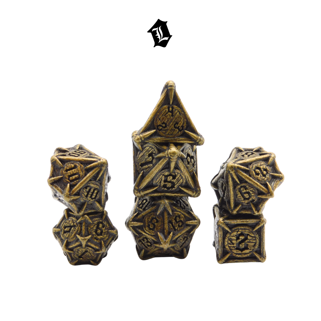 [GILDED STARFALL] 7PC SOLID METAL DICE SET