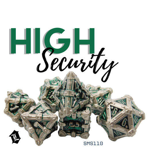 [HIGH SECURITY] 7PC SOLID METAL DICE SET