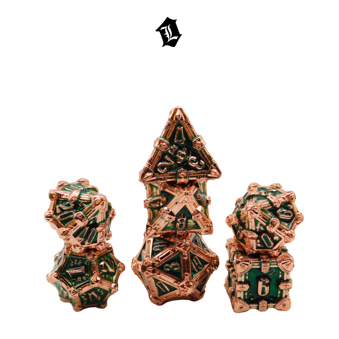 [RUSTY JADE] 7PC SOLID METAL DICE SET