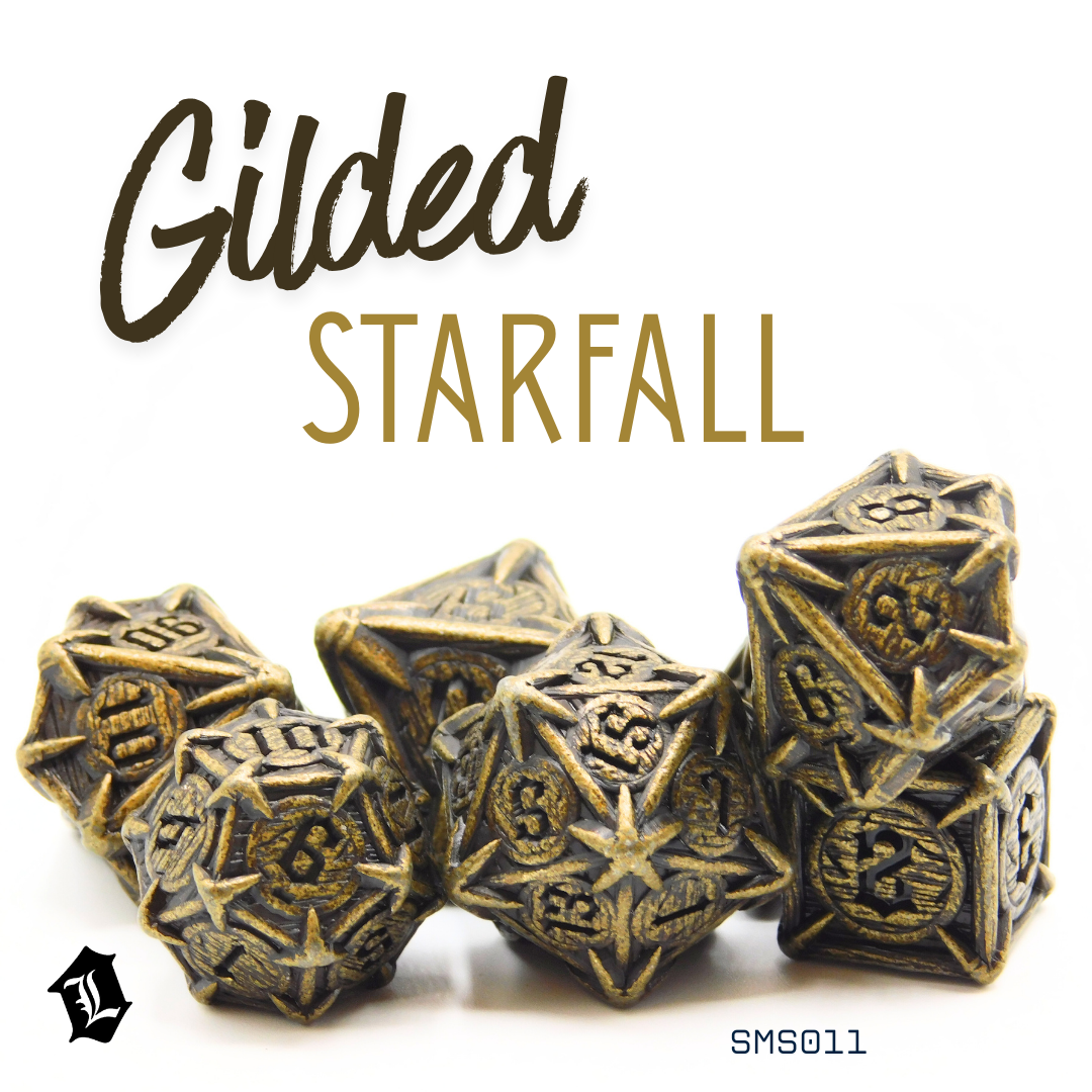 [GILDED STARFALL] 7PC SOLID METAL DICE SET